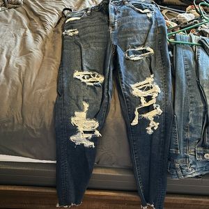 American eagle jeans size 12 - distressed with filled holes